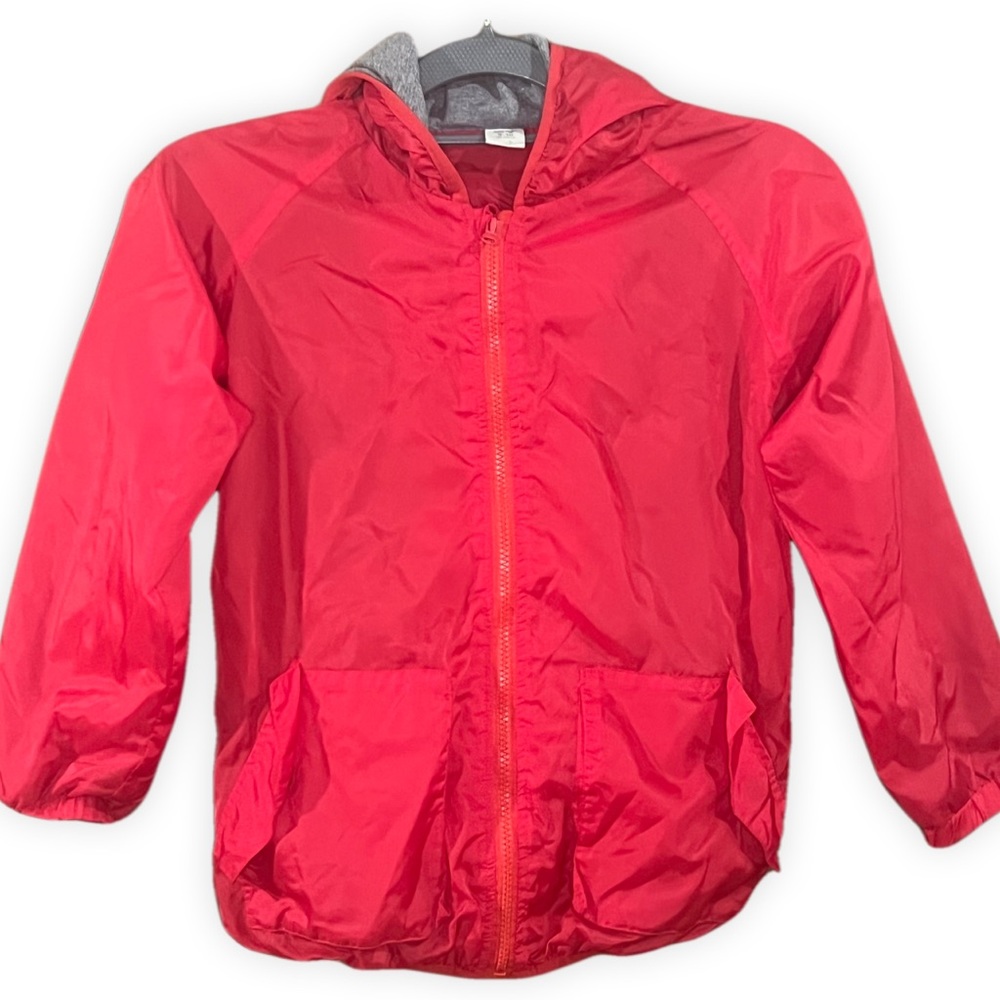 ZY youth windbreaker / rain jacket, red, size 9 / 10